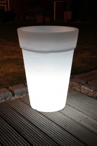 Lightpot, rund mit Rand / Exklusive Dekoration - Licht fr Garten & Heim