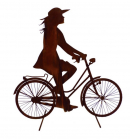Gartendeko Edelrost-Fahrradfahrerin - Ausgefallene Gartendeko